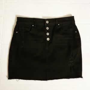 True Craft Black Distressed Skirt 7
